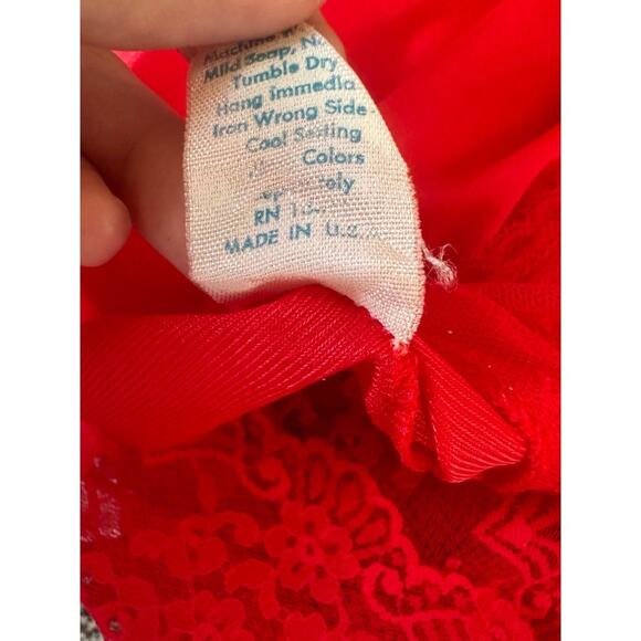 Vintage Red Lace Satin Bodysuit Lingerie Size small Teddy Lingerie 90s - Picture 5 of 5